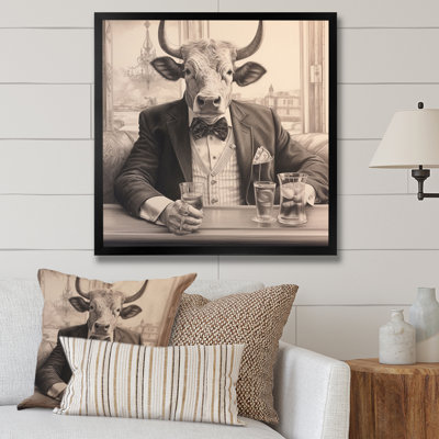 Vache ayant une boisson III - impression
