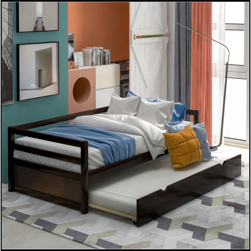 Daybed With Trundle Frame Set, Twin Size, Espresso