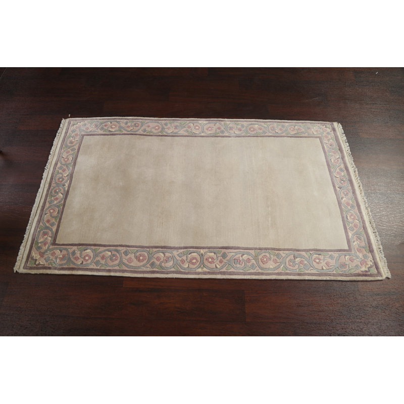 One-of-a-Kind 3' x 5'2" New Age Rectangle Wool Area Rug in Blue and Ivory