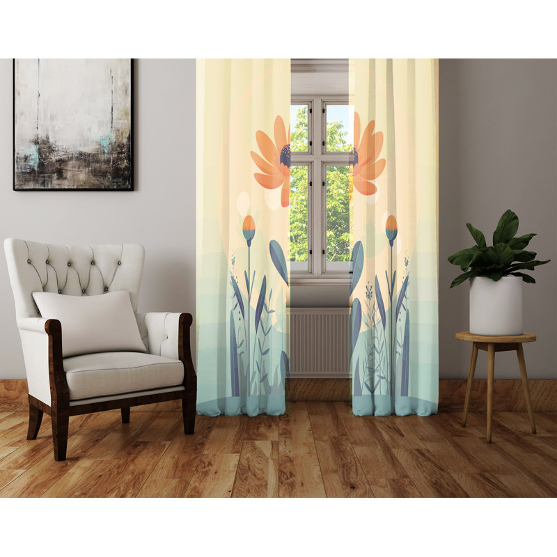 Paire de rideaux semi-transparents Besima, L 20 po x L 82 po