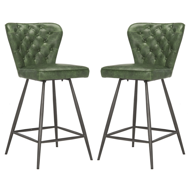 Tabouret de bar Rickman, Vert, Tabouret de comptoir (siège d'une hauteur de 25,9