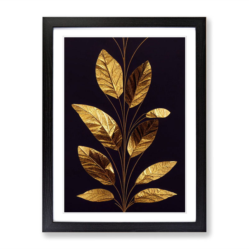 Golden Leaf Vol.2 - Framed Print, Black, 46cm H x 34cm W x 2cm D