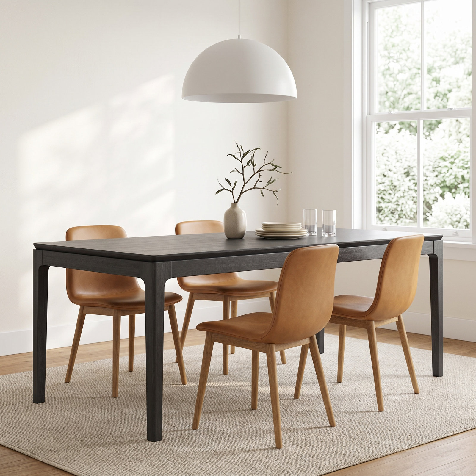 Rise 72" Dining Table, Black
