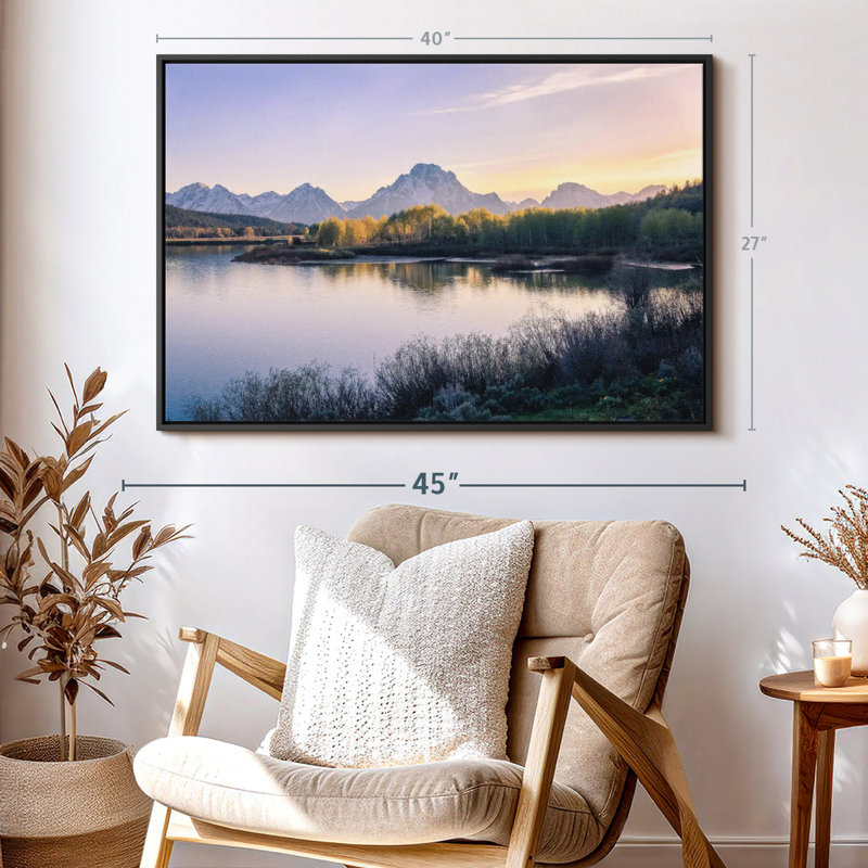 «Sunrise Over Grand Teton», reproduction sur toile, H 27 po x l 40 po