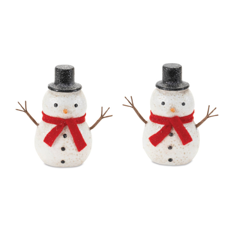 Figurine bonhomme de neige scintillant (ensemble de 6)
