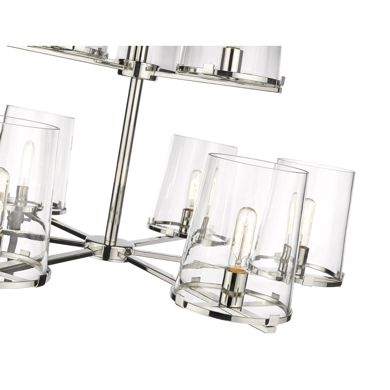 Catosha 9 - Light Dimmable Tiered Chandelier, Polished Nickel