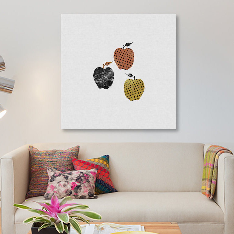 «Scandi Apples», impression sur toile, H 48 po x l 48 po x P 1,5 po, Toile tendue, Pas de tapis