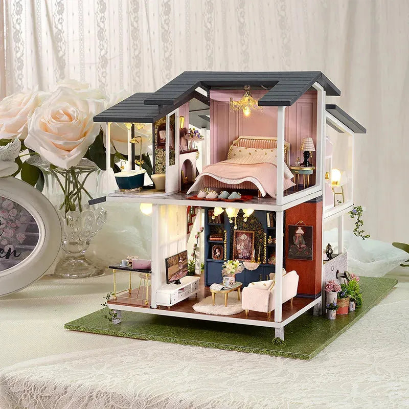 Wizardi Miniature Roombox Kit - Villa Monet's Garden. Dollhouse Kit