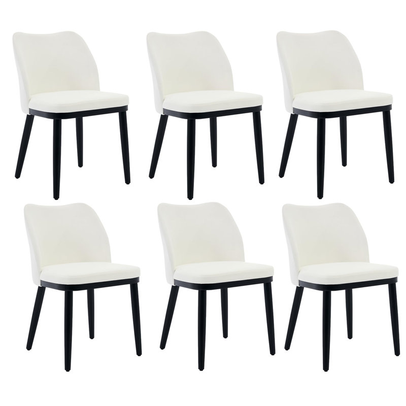 Upholstered Dining Chair, 6, Cream White