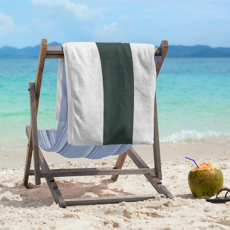 Beach Towel, Whilte/Green