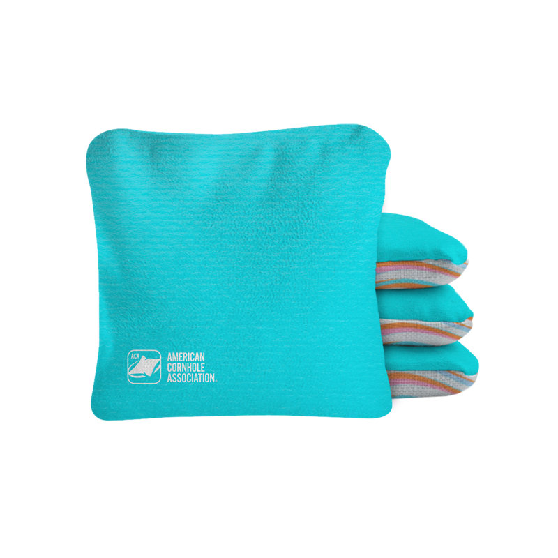 Teal With Waves Synergy Pro Cornhole Bags