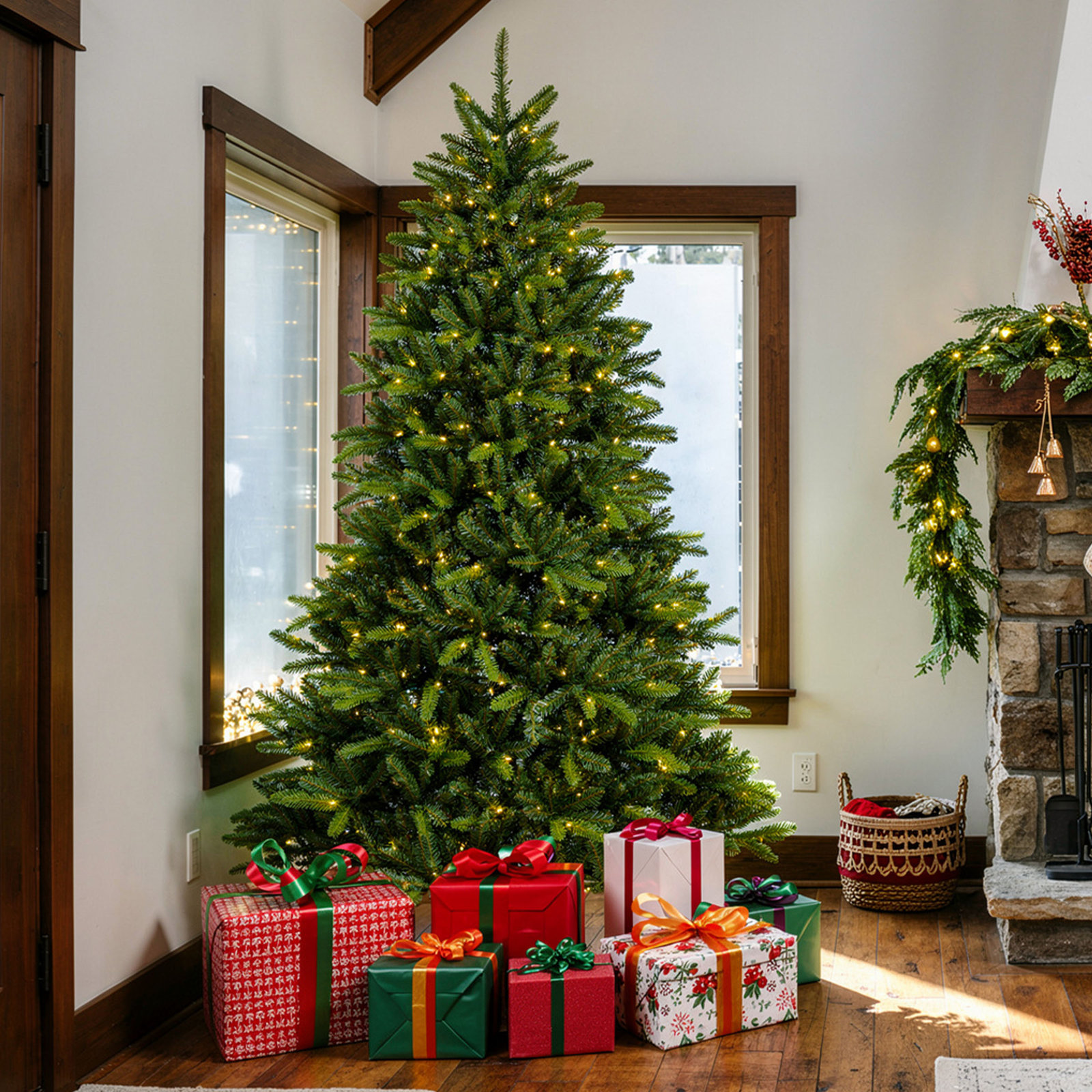 Reena Pre-Lit Fir Christmas Tree, 7'5"