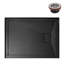 Base de douche 48 po x 36 po Alcove en acrylique noir brillant avec bonde droite, bonde incluse-115222933