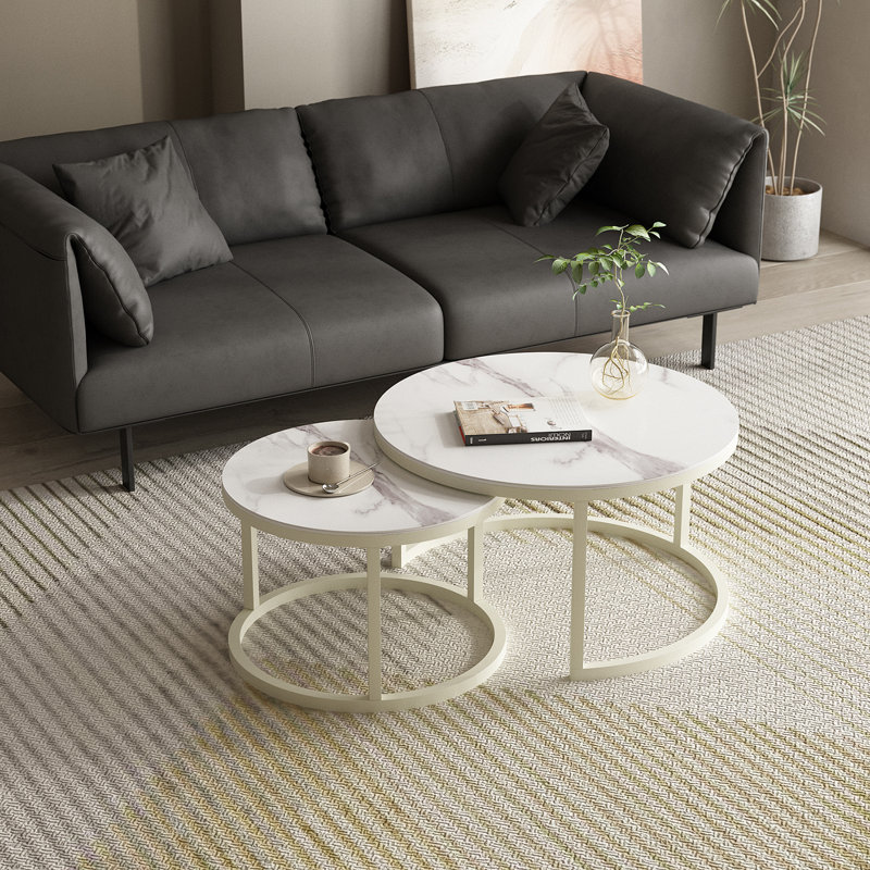 Extendable Frame Coffee Table with Storage, White