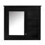 Armoire à pharmacie, armoire de rangement murale pour salle de bain, armoire murale moderne avec miroir, armoire à pharmacie, armoire à miroir avec 3 tablettes ouvertes, meuble-lavabo non inclus