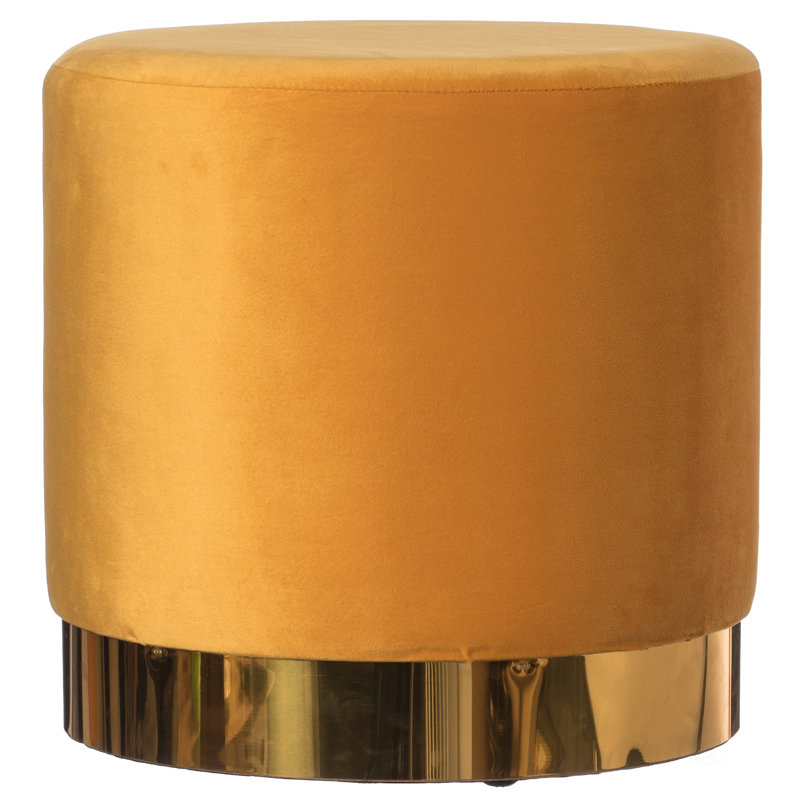 Nayli Velvet Ottoman, Mustard