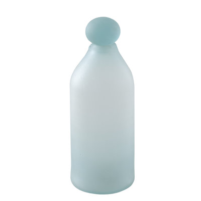 Frosted Turquoise Glass Table Vase