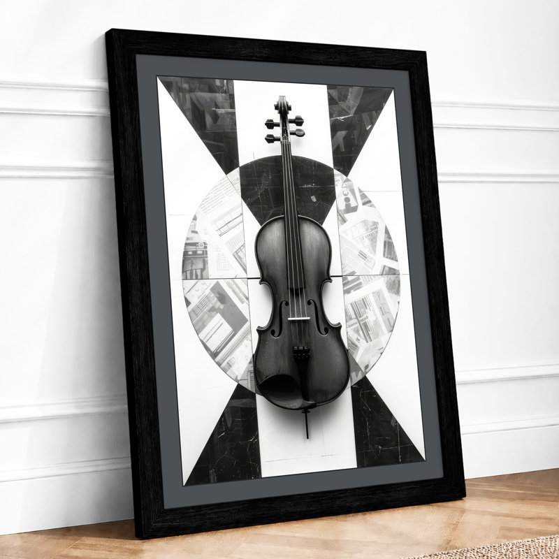 Violin Symmetry Modern - Print, A2 - 59.4 x 42.0 cm, Black