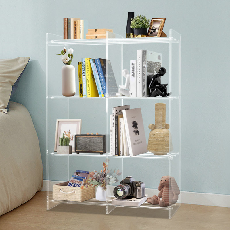 3-Tier Acrylic Bookshelf, Display Storage Organizer