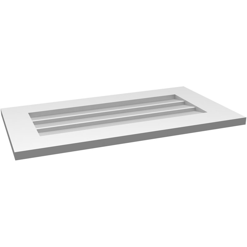 Vent à pignon rectangulaire en uréthane non-fonctionnel, H 16 po x l 30 po x P 1 po
