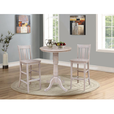 Enciso 3 - Piece Bar Height Solid Wood Dining Set