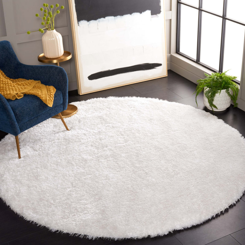 Dawid Performance Solid Color Rug, Round 6'7"