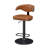 Brown Poplar Swivel Bar Stool with Footrest and Open Backrest