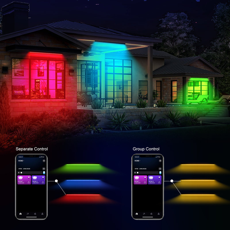 Smart Wall Washer Light Dimmable APP Control, 180W RGBCW Colour Changing Linear LED Light Bar with RF Remote Control, Group Function, Timing, Perfect for Outdoor & Indoor Lighting Projects