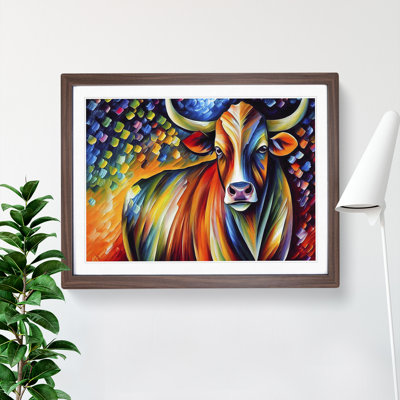Cow Painting Vol.3 Abstract 1 Piece Single Picture Frame Wall Art