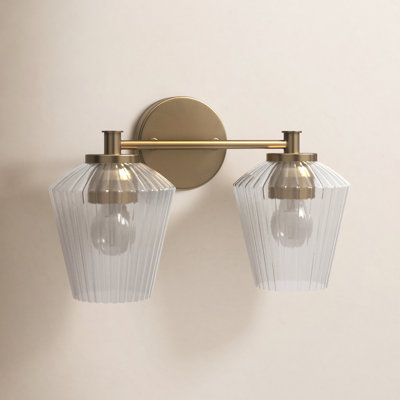Depner 2 Light Ribbed Dimmable Vanity Light