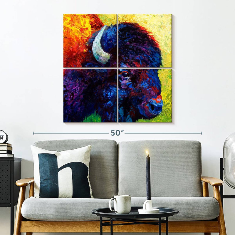 Brampt Bison Head III, 32" H x 32" W