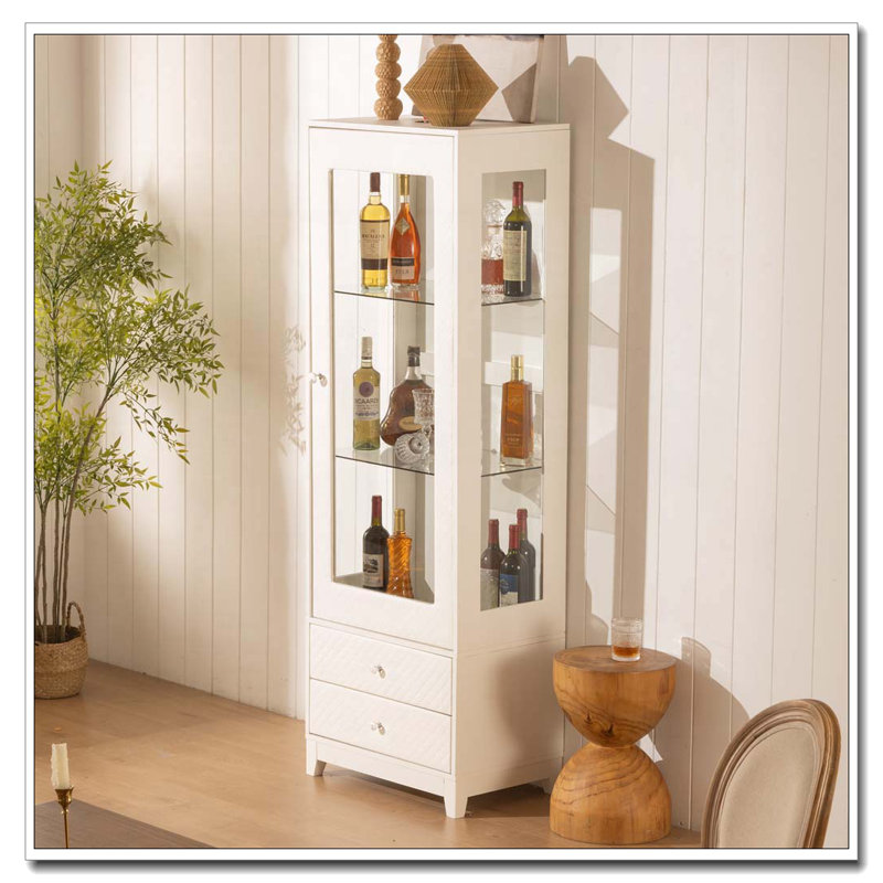 Vitrine rembourrée avec plafonnier réglable à DEL