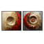 Minimalisme doré rouge spirales en poterie - ensemble de 2 collages carrés à spirales abstraites-1938031981-1938031982
