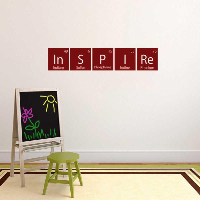 Text & Numbers Non-Wall Damaging Wall Decal, Cranberry