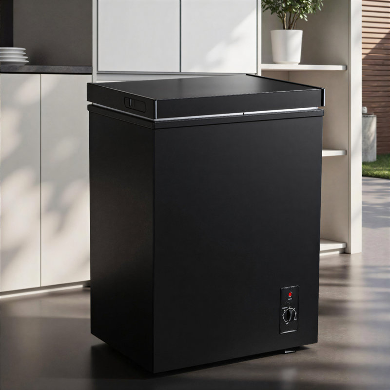 3.5 Cu. Ft Chest Freezer With Adjustable Temperature Controls With Hanging Baskets Electronic Control Top Door Open Freezer Energy Saving Quiet Operation For Dorm, Garage