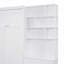 Lit escamotable avec plusieurs tablettes de rangement et une armoire