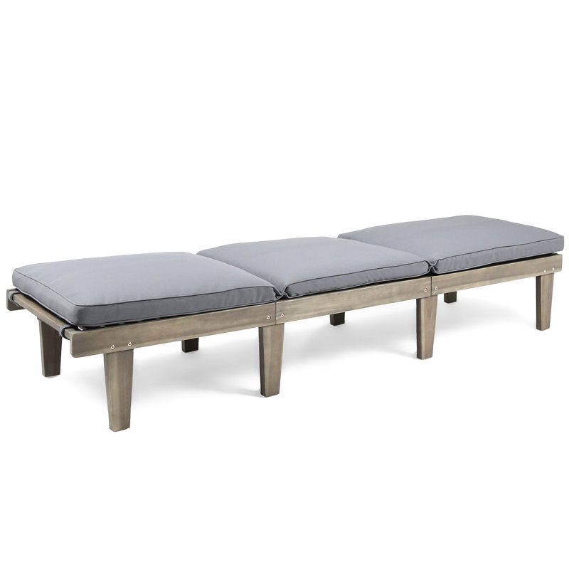 Fauteuil inclinable d'extérieur en bois avec coussin