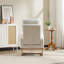 Chaise berçante d'appoint moderne avec pieds en bois massif, fauteuil de chambre de bébé rembourré, fauteuil confortable avec poche latérale, dossier haut pour le salon-576779016