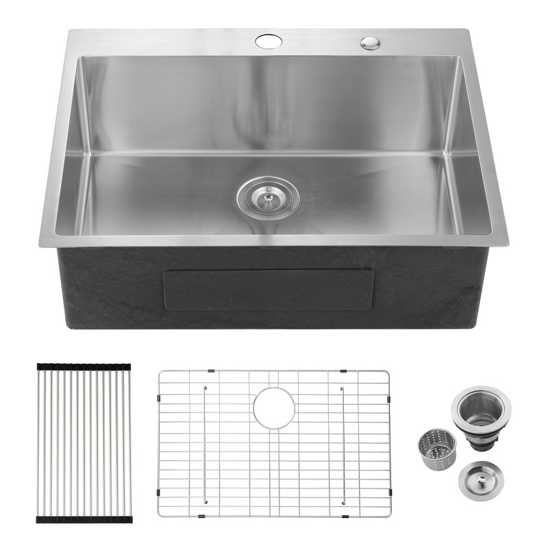 33X22x10"Drop-In Single Bowl Stainless Steel Kitchen Sink