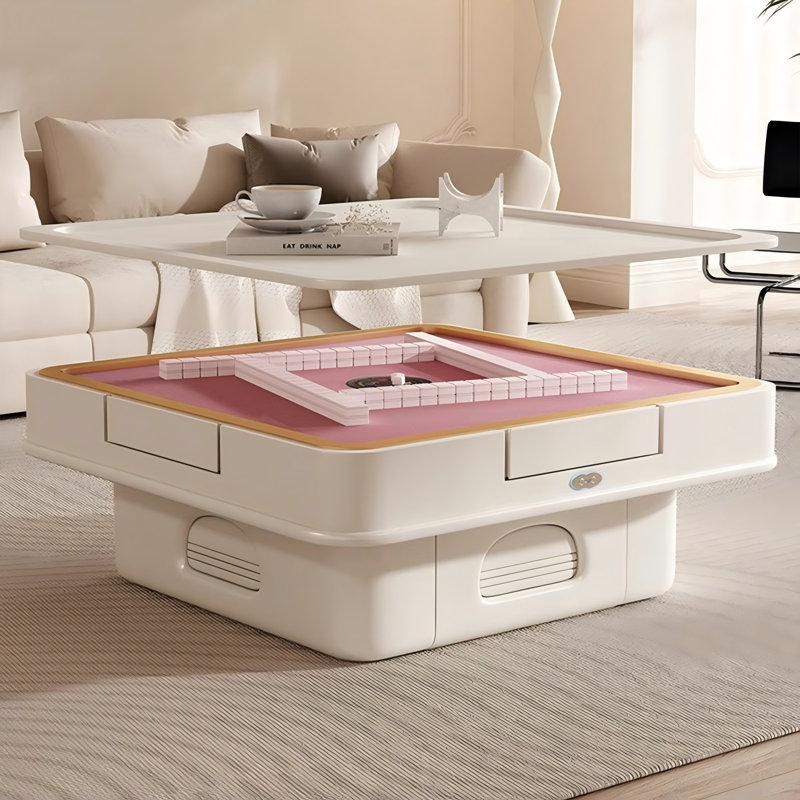 Table de salle à manger et de table basse à hauteur réglable entièrement automatique de style crème 3 en 1 pour règles chinoises