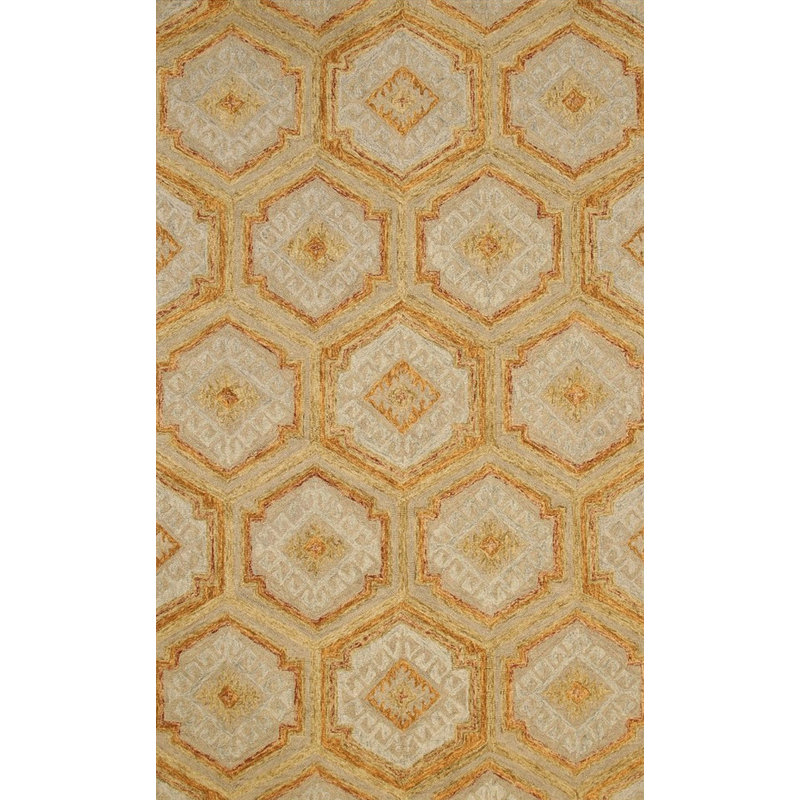 ARC Green Hand Tufted Area Rug, Rectangle 5' x 8'