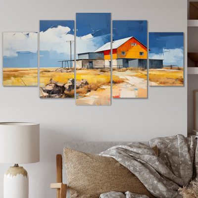 Farmhouse Farmstead Abstraction II Landscape & Nature Wall Decor on Metal