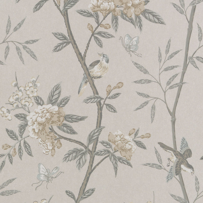 32.97' L x 20.7" W Wallpaper Roll, Dove/Silver