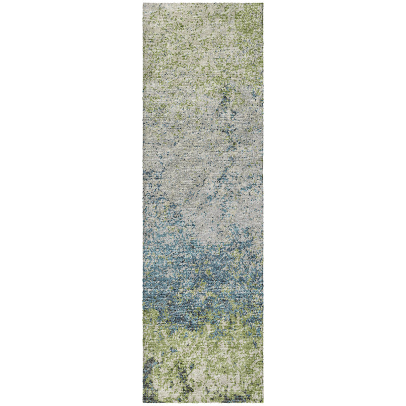 Tapis à poils longs de qualité supérieure lavable à la machine Dream Dream, Vert, Tapis de couloir 2 pi 3 po x 7 pi 6 po