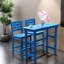 Ensembles de table de salle à manger durables en PEHD, bleu lac, toutes saisons pour l'extérieur