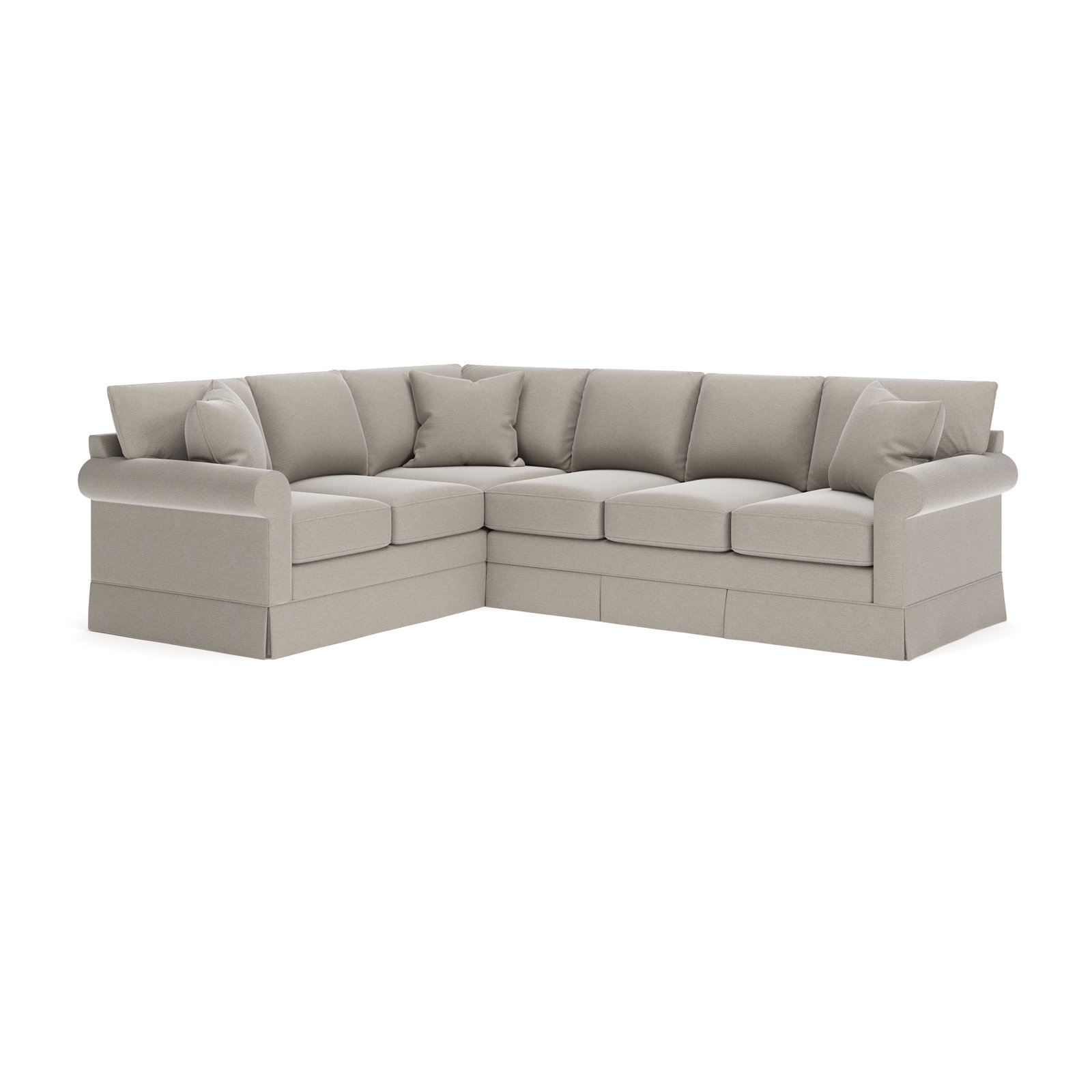 Friedman Sectional, Left Hand Facing, Drusky Linen Sustain® Basketweave