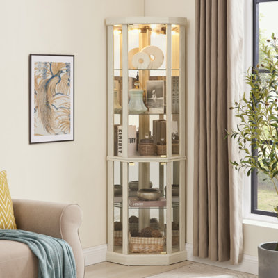 Accent Cabinet with LED Light and glass Doors