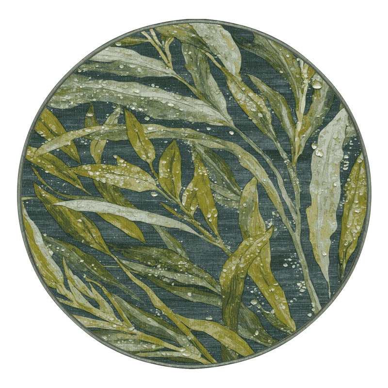 Tapis vert lavable à la machine, Rond 5 pi