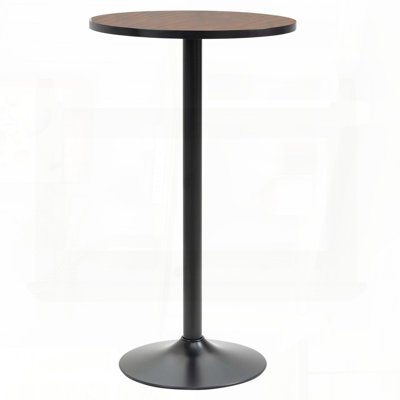 Round Bar Height Pub Table – Rustic Industrial, 24" x 42"H