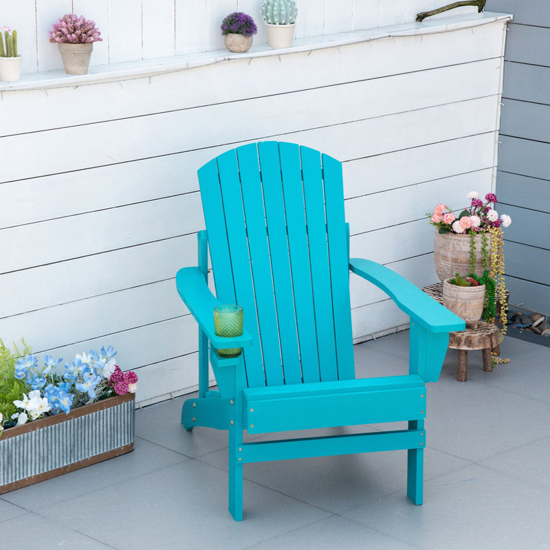 Abilene Outdoor Adirondack Chair,wood, Turquoise